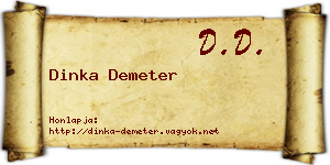 Dinka Demeter névjegykártya